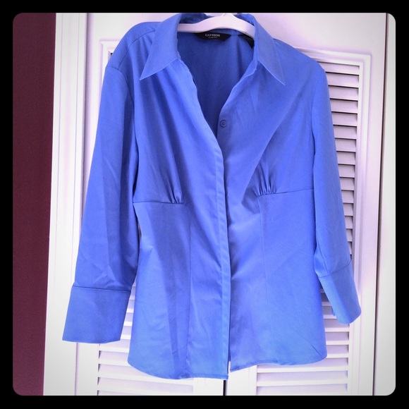 Express Tops - Blue Button Down Shirt